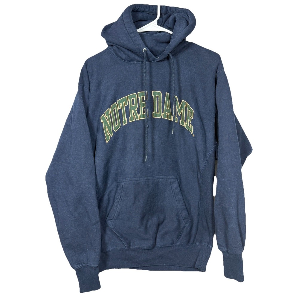 Vintage Notre Dame Hoodie Steve & Barry's Navy‎ Pullover Sweatshirt Men's M